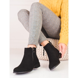 Botines de mujer bajos de ante. negro 3