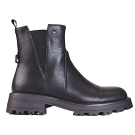 Botas Chelsea de mujer negras fabricadas en piel ecológica. negro 1