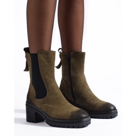 Botas de mujer en un poste con una parte superior alta de Vinceza marrón 1