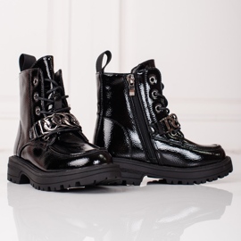Botas negras con cordones para niña negro 2