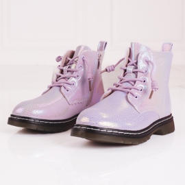 Botas brillo rosa niña rosado 3