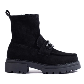 Botas negras de mujer en la plataforma. negro 1 Botas negras de mujer en la plataforma. negro 1