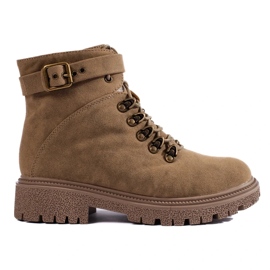 Botas de ante de mujer. beige 2