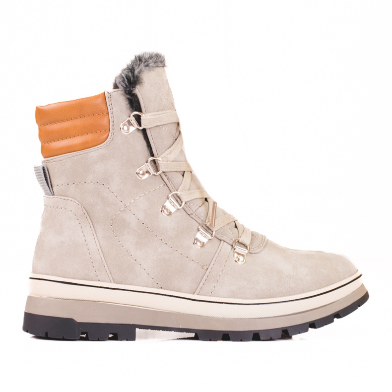 Botas de montaña de mujer grises con aislamiento. 1