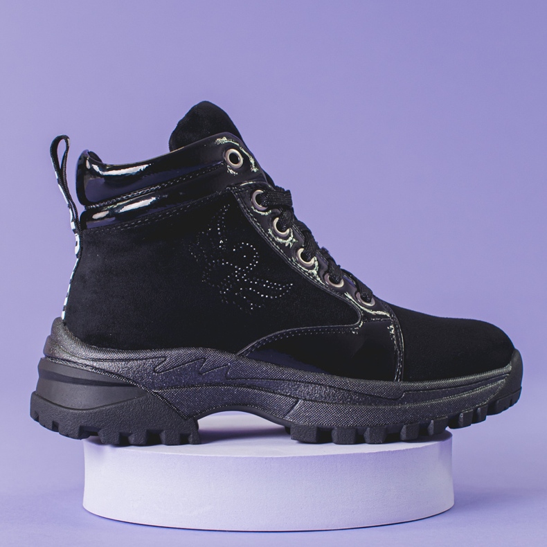 Botas negras de niña con suela gruesa negro 1