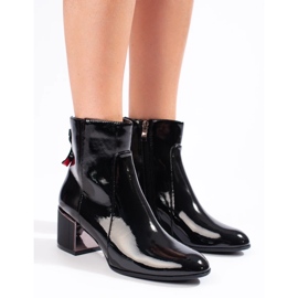 Botines mujer charol negro 3