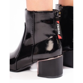 Botines mujer charol negro 5