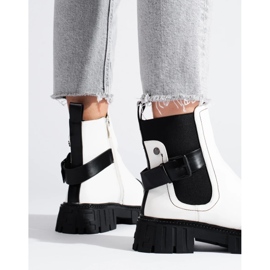 Botines Chelsea de mujer blancos con plataforma 1