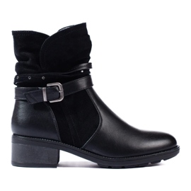 Botines de mujer con tira decorativa. negro 2