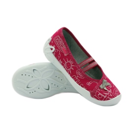 Befado zapatos infantiles bailarinas babuchas 116x236 rosado blanco 3