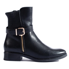 Botines planos de mujer negro 2