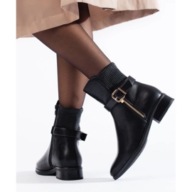 Botines planos de mujer negro 3
