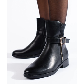 Botines planos de mujer negro 4
