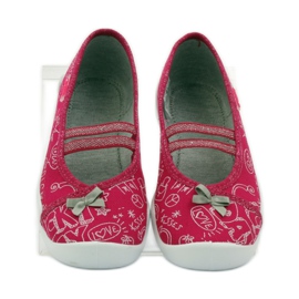 Befado zapatos infantiles bailarinas babuchas 116x236 rosado blanco 4