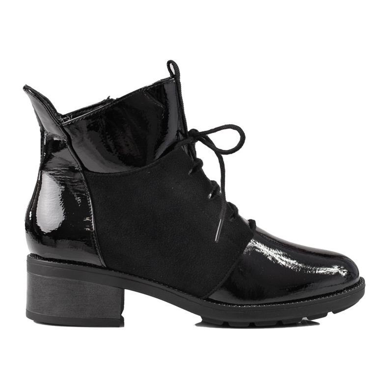 Elegantes botas con cordones Shelovet para mujer negro 1