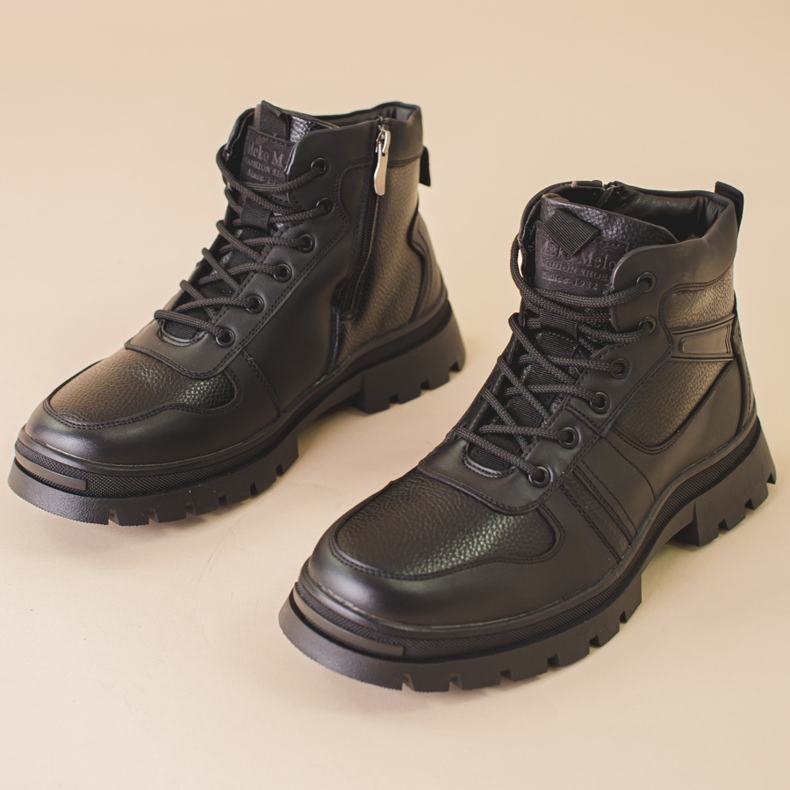 SHELOVET Botas de invierno para hombre con aislamiento de piel. negro 1