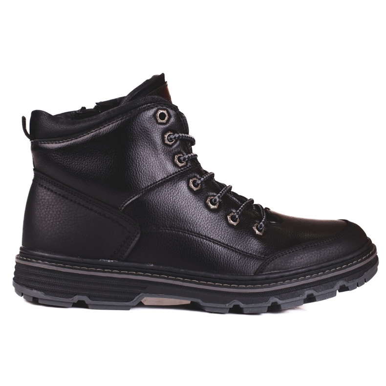 Botas negras con cordones para hombre. negro 1