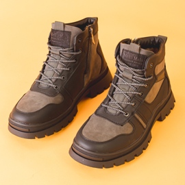 Botas de invierno para hombre con aislamiento de piel. gris 1