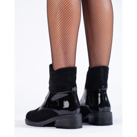 Botines mujer ante negro con cristales 4