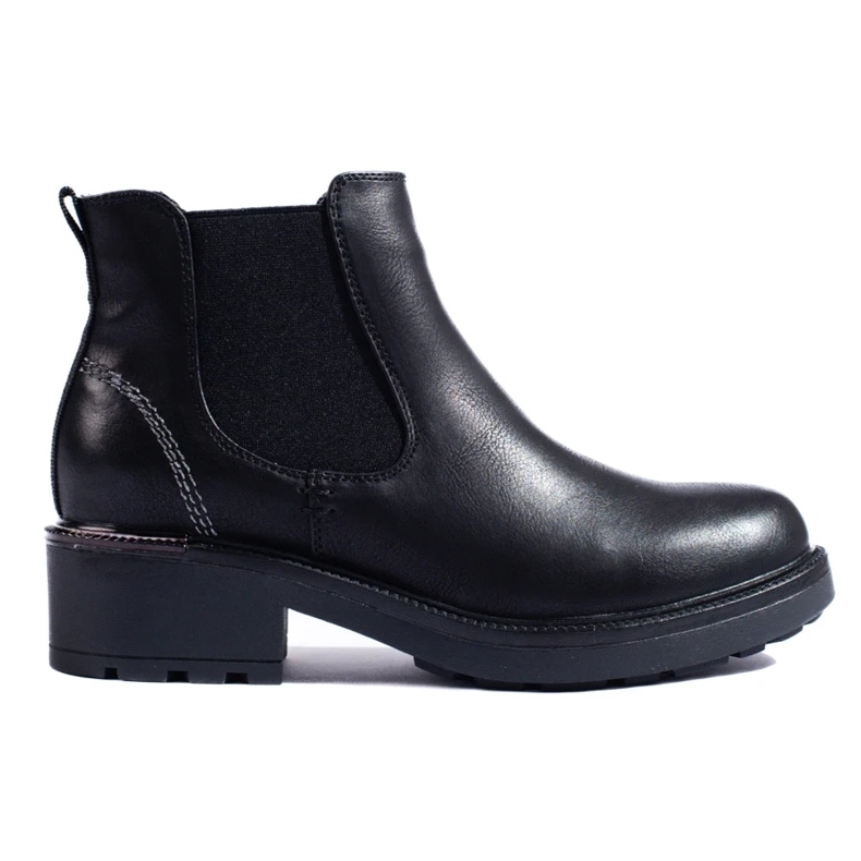 Botines Chelsea de mujer en ecopiel negro 2 Botines Chelsea de mujer en ecopiel negro 2