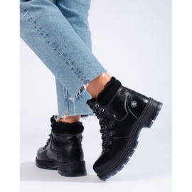 Botas de montaña shelovet ecopiel negra negro 1