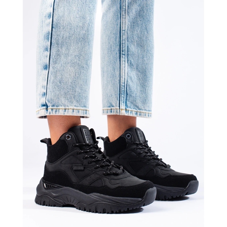 Zapatillas de mujer en la plataforma Big Star KK274356 negro 2