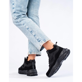 Zapatillas de mujer en la plataforma Big Star KK274356 negro 4
