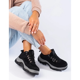 Zapatillas de mujer Big Star KK274364B con suela gruesa negro 3