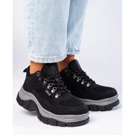 Zapatillas de mujer Big Star KK274364B con suela gruesa negro 4