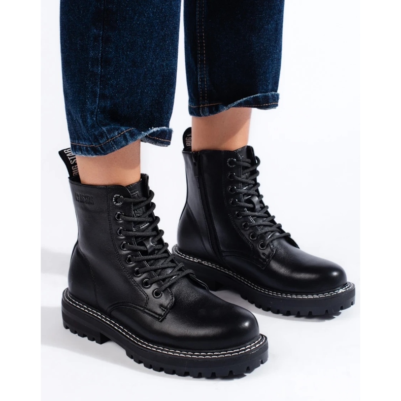 Negro Botas con cordones de mujer Big Star KK274538 1
