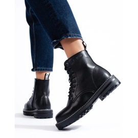 Negro Botas con cordones de mujer Big Star KK274538 4