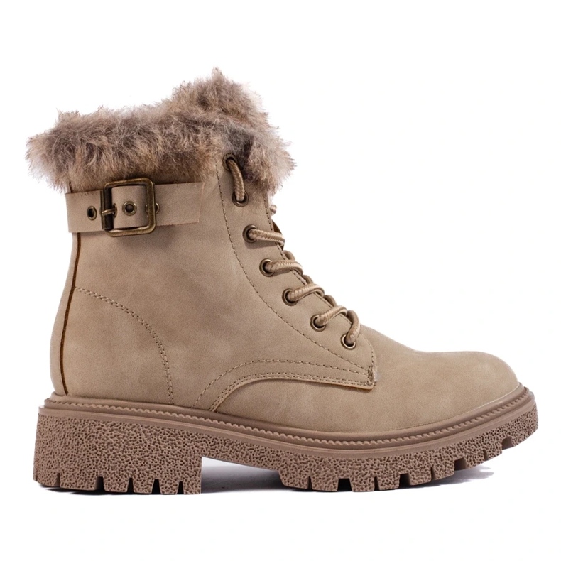 Botas de mujer con pelo. beige 2