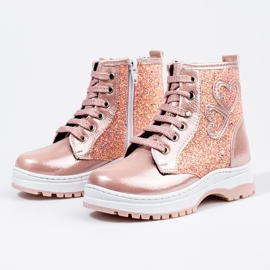 W. Potocki Botas de niña con purpurina Potocki rosado 2