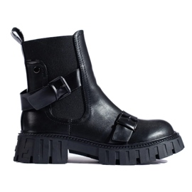 Botines Chelsea de mujer con plataforma negro 2