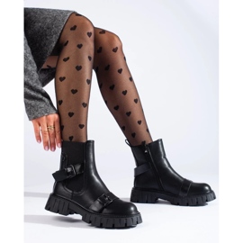 Botines Chelsea de mujer con plataforma negro 3