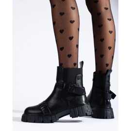 Botines Chelsea de mujer con plataforma negro 1