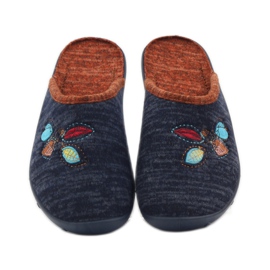 Befado zapatos de mujer zapatillas 235d153 zapatillas marrón azul marino 4