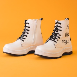 W. Potocki Botas blancas para niñas de Potocki. blanco 3