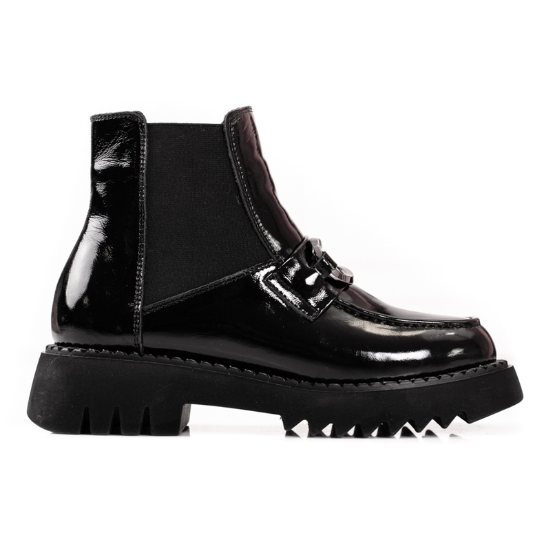 Botas plataforma mujer piel negro 1