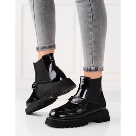 Botas plataforma mujer piel negro 3
