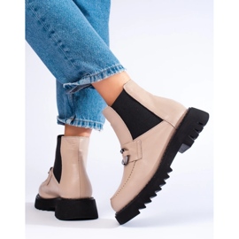 Botas plataforma mujer piel beige 1
