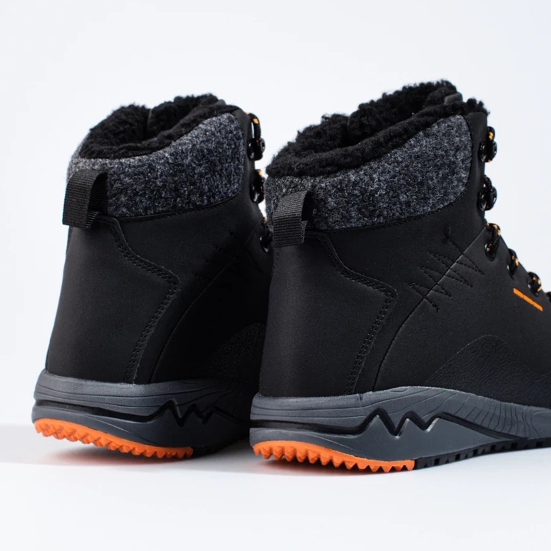 Cálidos zapatos altos de trekking para hombre Dk negro 2