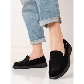 Mocasines negros Shelovet calados mujer 2