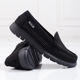 Mocasines negros Shelovet calados mujer 4