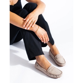 Mocasines mujer ante Shelovet elastico beige 3