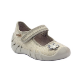 Befado zapatos infantiles bailarinas babuchas 109p163 marrón gris amarillo 1