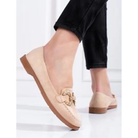 Mocasines mujer ante beige 3