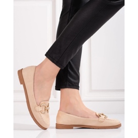 Mocasines mujer ante beige 4