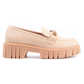 Zapatos plataforma mujer beige 1