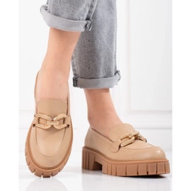 Zapatos plataforma mujer beige 3